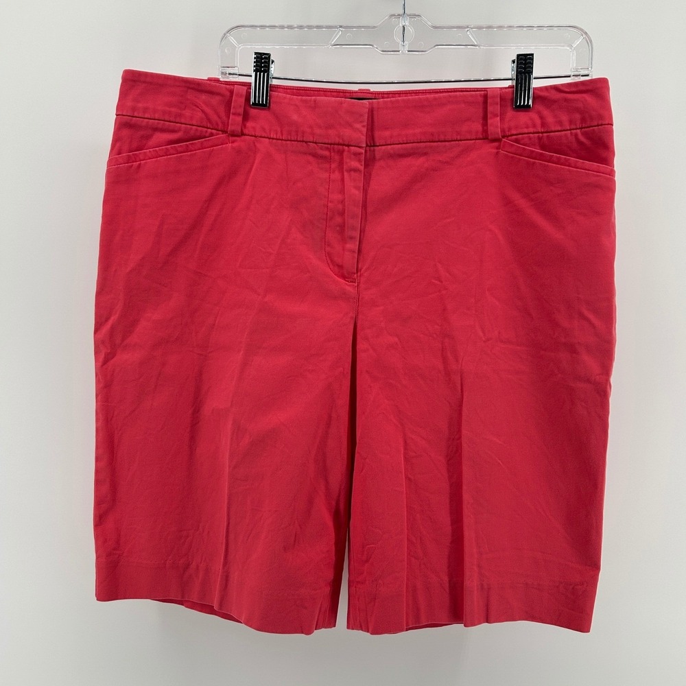 Talbots Coral Cotton Stretch Bermuda Shorts 12 Preppy Vacation Casual Resortwear